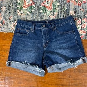 Gap raw frayed cuffed denim shorts